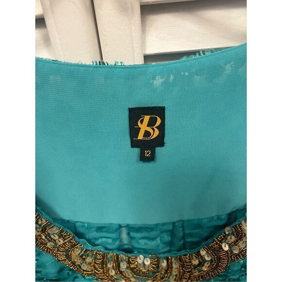 Anthropologie Sachin + Babi Car-canet Top beautiful teal with sequin detail neck - Picture 2 of 12
